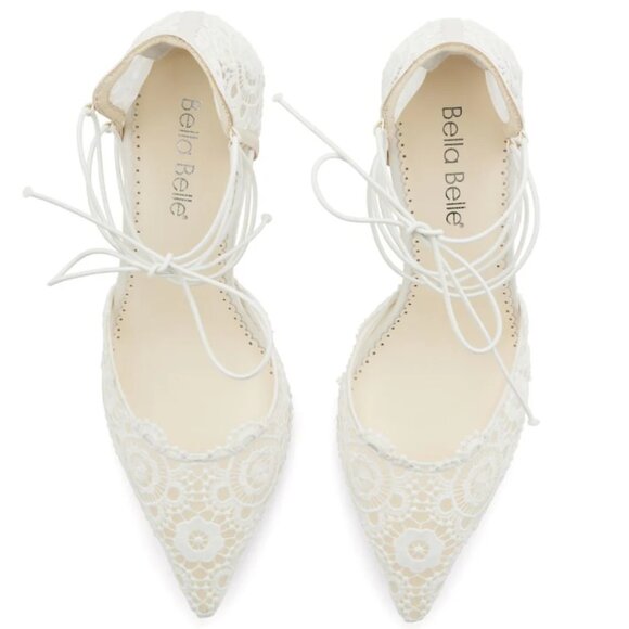 Bella Belle Floral Lace, Lace Up Block Heels ("Cassie" Style) - Picture 3 of 9